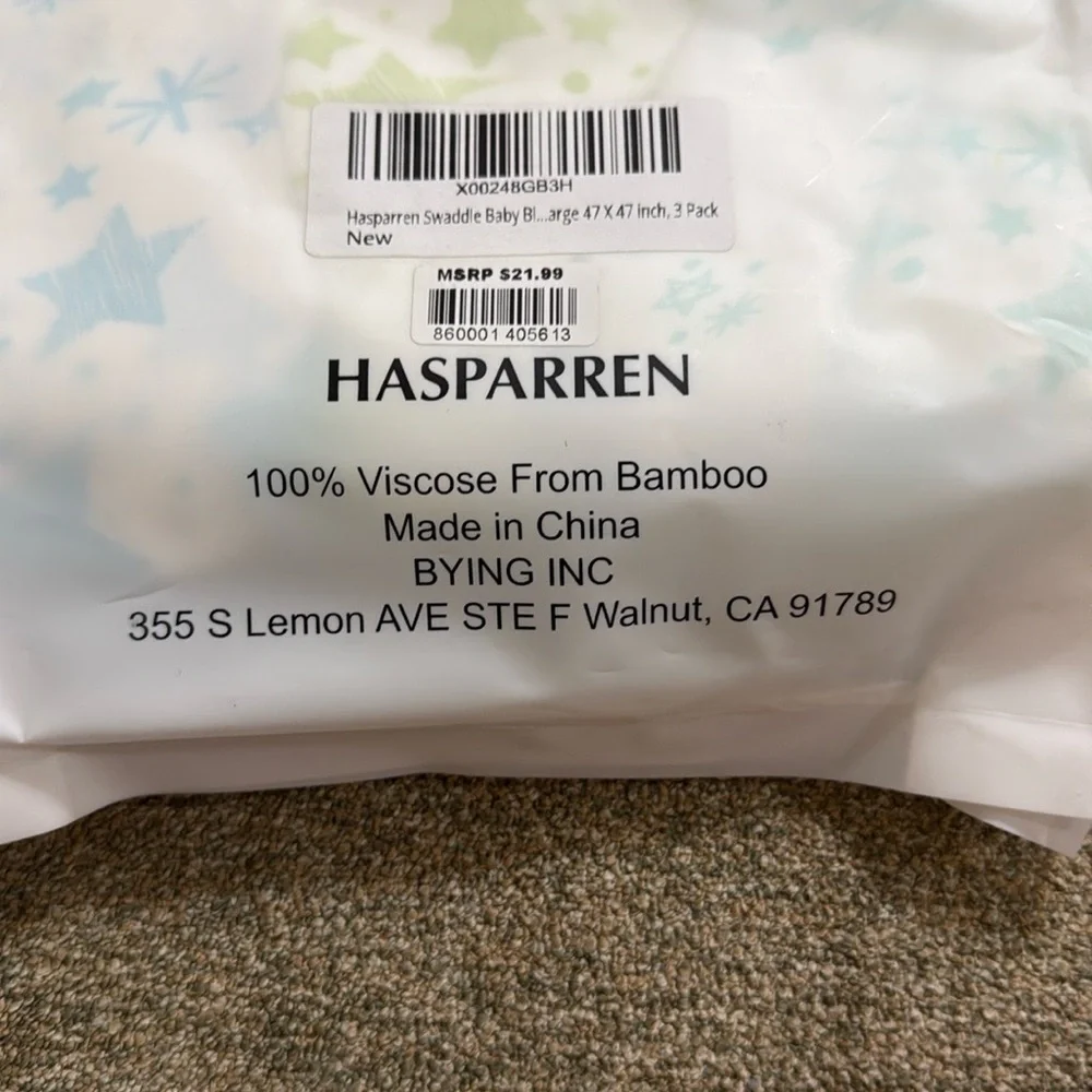 Hasparren Swaddle Blanket for Baby, 100% Bamboo Muslin, Large 47 X 47.